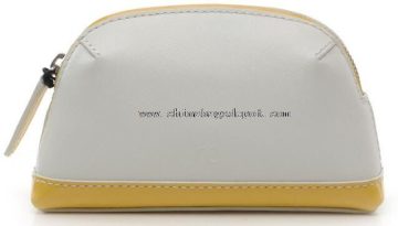 Cosmetic Clutch with Patent leather trim
